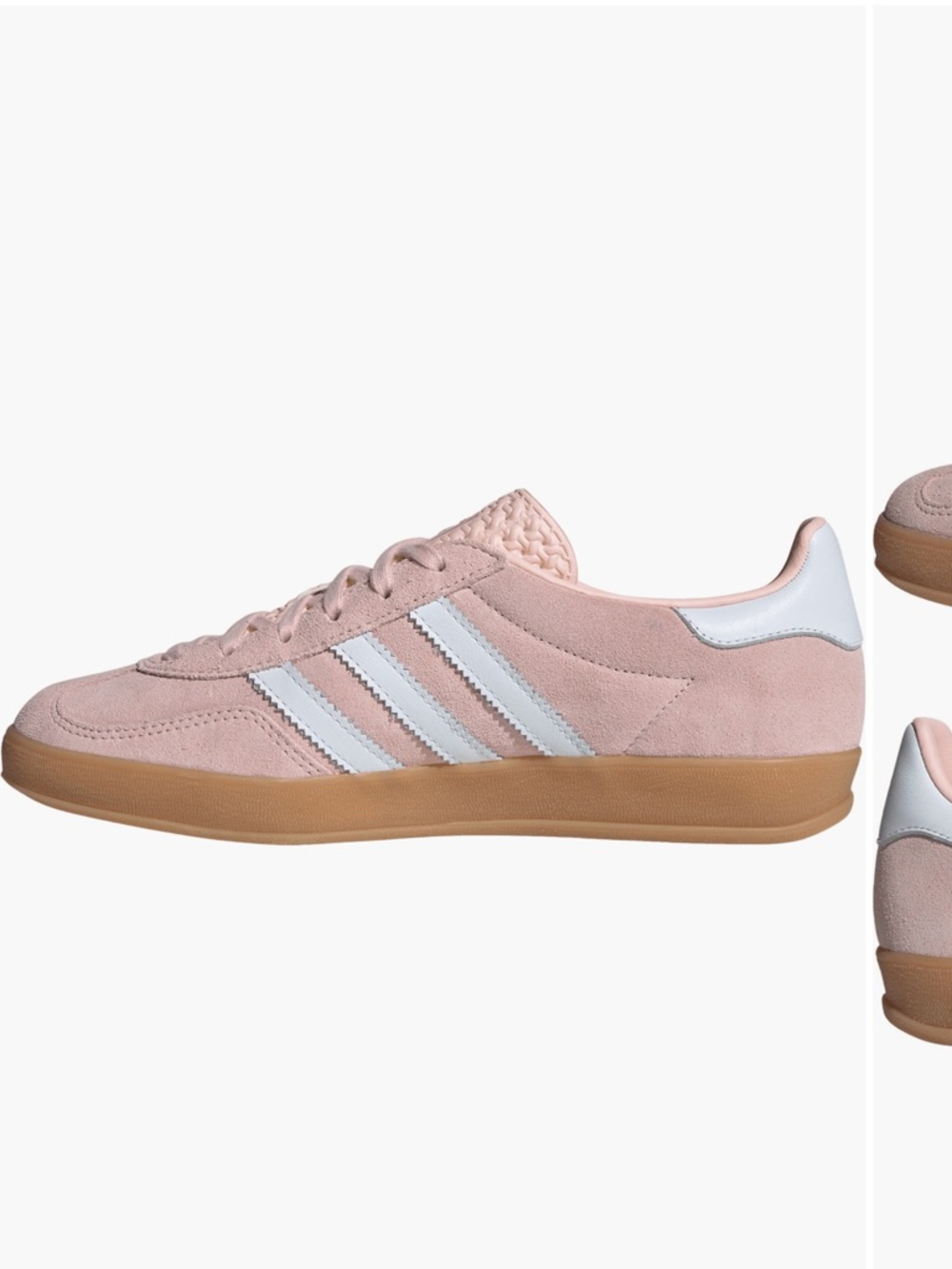 adidas Gazelle Women's Blush Pink Suede Sneakers with White Stripes - Picture 4 of 12
